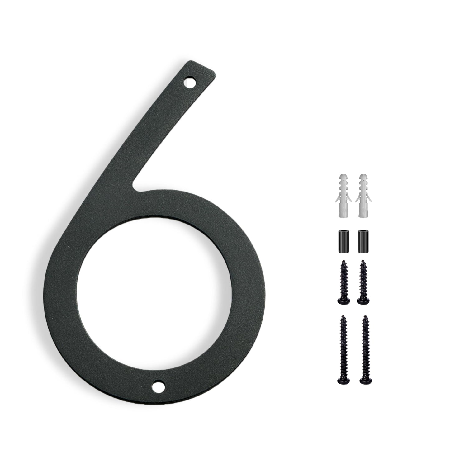 5"Floating House Numbers Metal House Numbers for Outside Large Address Numbers for House Mailbox Numbers Black Modern Aluminum Weatherproof Easy Installation (6, 5 Inch Black)