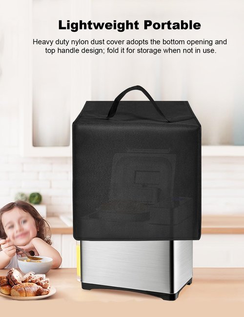 Bread Maker Cover Bread Machine Lid Anti-static Heat-resistant Nylon Protector Case for KBS 17-in-1 Bread Maker-Dual Heaters Dough Maker/Pro Stainless Steel Bread Machine 2LB (Black)