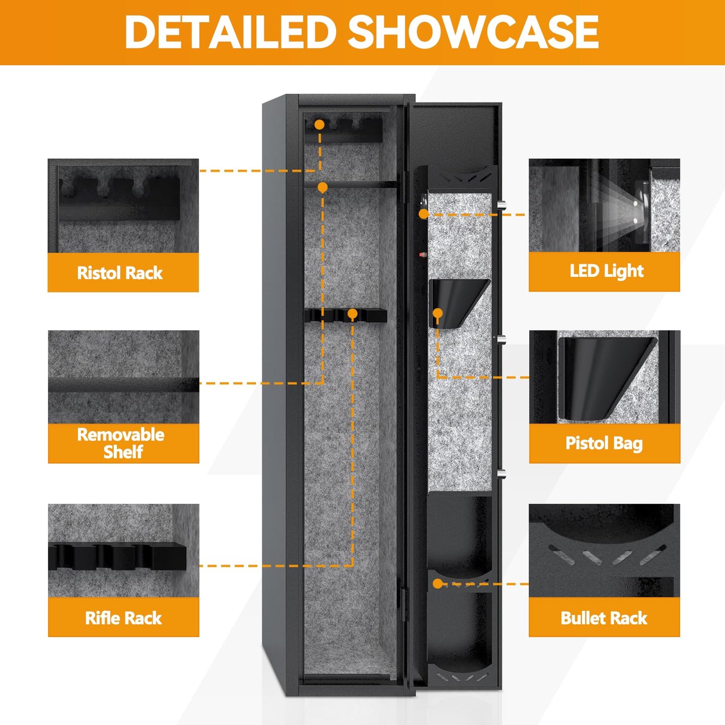 2-3 Gun Safe,Gun Safe for Rifles and Pistols,Rifle Safe,Gun Cabinet,Gun Safes for Home Rifle and Pistols,Gun Cabinet for Rifles and Shotguns,Gun Safes & Cabinets