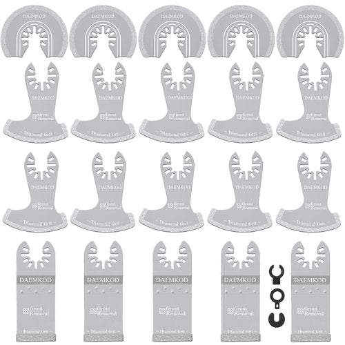 DAEMKOD 20 Pack Diamond Oscillating Tool Blade, Professional Multitool Blades, Grout Removal Blade for Oscillating Tool, Multi Tool Blades Kit for Oscillating Tool Accessories