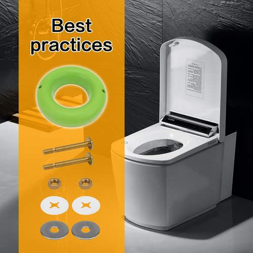Waxless Toilet Ring Bathroom The Green Gasket Toilet Flange Gasket Toilet Wax Ring for Most Drain (Pack of 2)