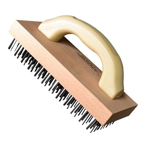 HYCDFCS Wire Brush with Handle, Large Wire Brush for Cleaning Rust Removal Hotels Grills Welding Slags 12X8 Rows Flat Carbon Steel Wires,1PCS