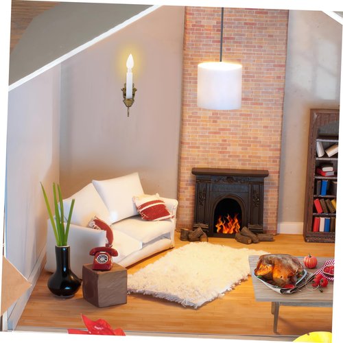 BESTonZON 5pcs Miniature Wall Lamp Model Realistic Simulation Lights for Dollhouse Decoration Warm White Glow Chic Design for Sand Table Scenes Home Accessory