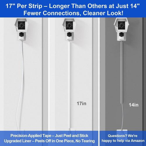 Cord Hider for One Wire, 102in Cable Hider Concealer, Paintable Wall Wire Covers, PVC Cable Management Raceway for A Thick Extension Cord, 6 x L17in W0.59 H0.4in, White