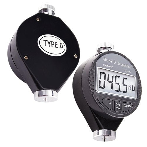 Shore D Rubber Hardness Meter, Digital Hardness Tester 0-100HD Hardness Durometer Tester with Large LCD Display Durometer Scale for Rubber, Tire, Plastic, Thermal Plastic, Flooring, and Bowling Ball
