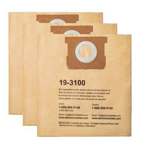 3 Pack STANLEY Filter Bag 19-3100, for 5-8 Gallon Wet/Dry Vacuum, Compatible with STANLEY SL18115 SL18115P SL18116 SL18116P SL18117 SL18701P-10A SL18410P-5A SL18410-5B and Porter-Cable PCX18406-5B