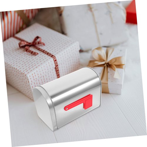 TOPPERFUN Mailbox Shaped Storage Tin Decorative Mailbox for Treats Candies Greeting Cards Elegant Design for Home Office Retail Use Generous Capacity