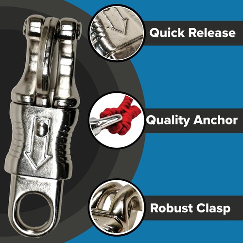 Quick Release Panic Strap Snap Hook - for Motorcycle Get Back Whips, Animal Leads, Paracord Projects - 2 Pack