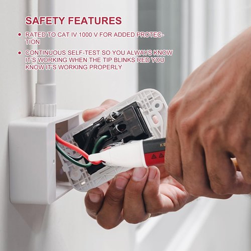 Non-Contact Voltage Tester Pen with Buzzer, Electrician Tool for AC Voltage Detection in Wires,Switches and Outlets, Safe and AccurateElectrical Tester for Home and Professional Use
