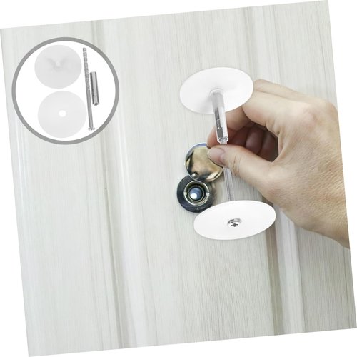 Cabilock 1Set Door Hole Cover Plate Round Filler Plate for Door Knob and Deadbolt Lock Simple Installation Enhanced Security Elegant Design White Finish