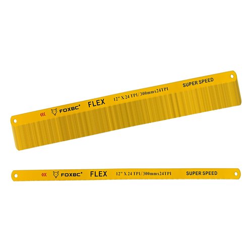 FOXBC Hacksaw Replacement Blade 12 inch 24 TPI, High Speed Hack Saw Blade Carbon Strength Steel, 10-Pack