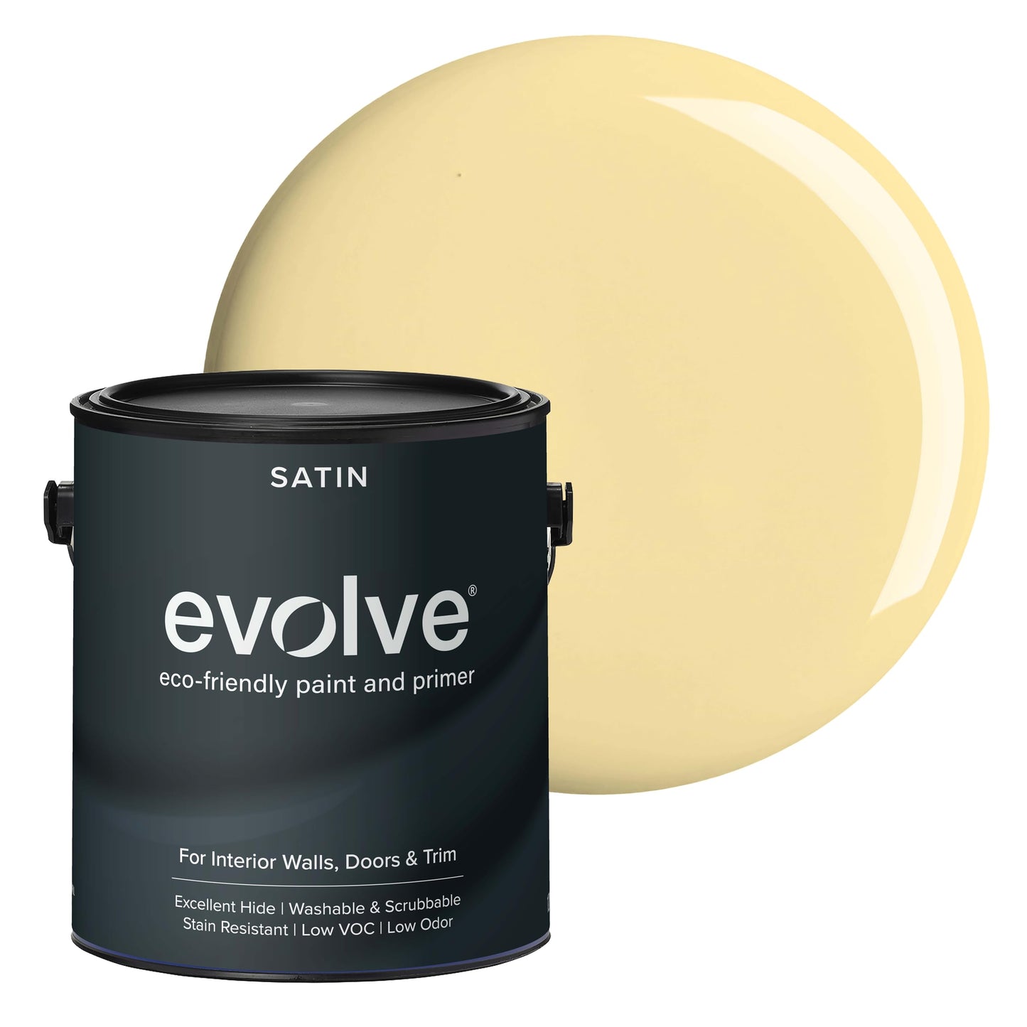 EVOLVE Interior Paint & Primer, Satin (Honey Yellow), 1 Gallon – Available in 50+ Colors, One-Coat Coverage, Excellent Hide, Low VOC, Low Odor, Washable Interior Paint