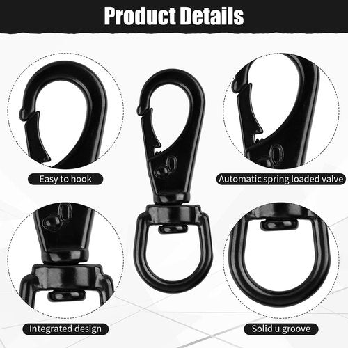 Stainless Steel Swivel Eye Snap Hook, 5 Pack (2.7 Inch) Heavy Duty Flag Clips for Flagpole Rope, Diving Clips Spring Hooks for Bird Feeders, Pet Chains, Dog Tie-Out Cable, Keychains