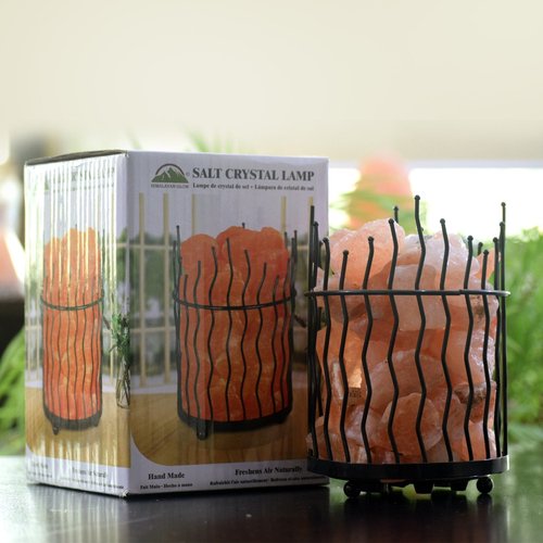 Himalayan Glow 1332 Piller Salt Basket Lamp, Standard, Amber Glow