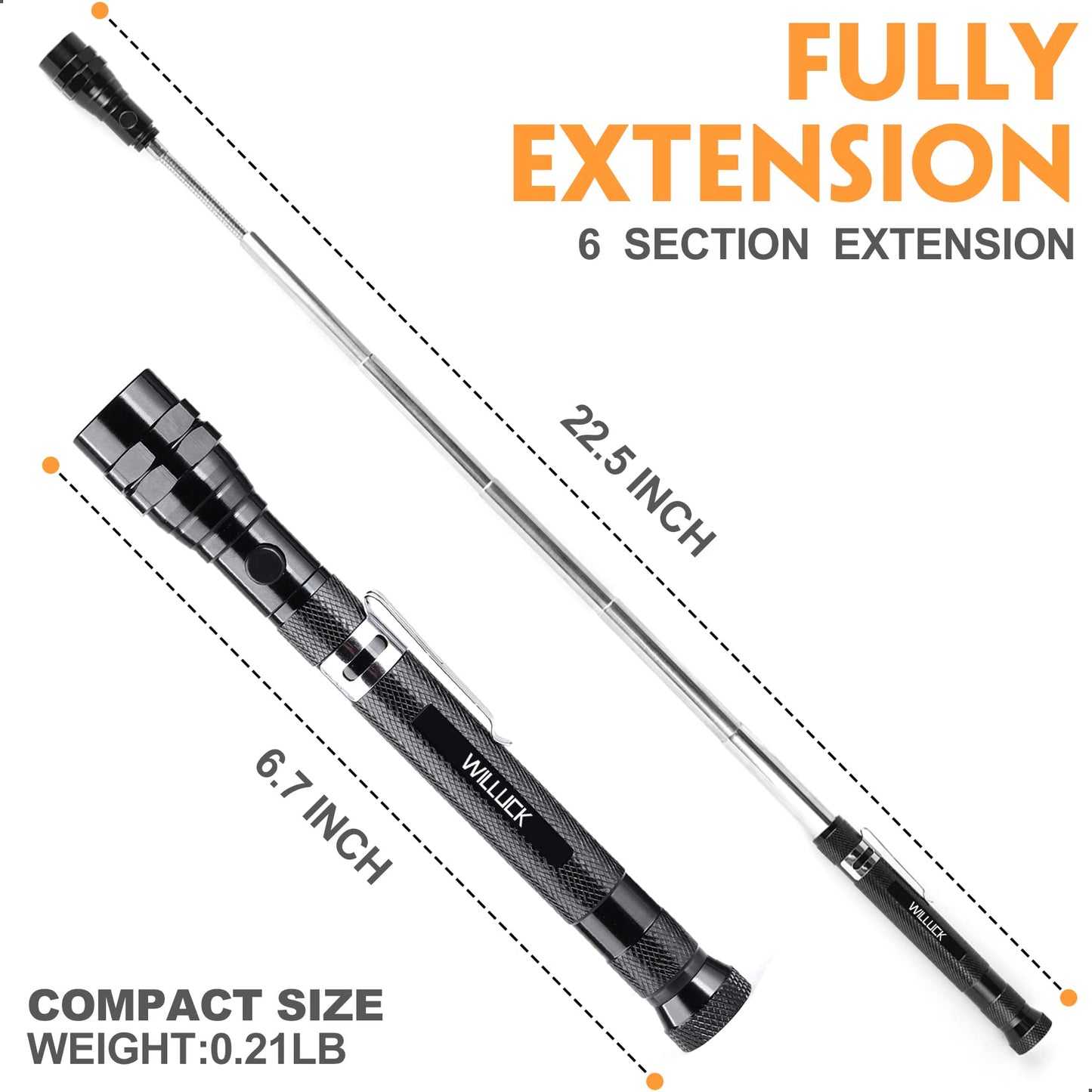 Gifts for Men Grandpa Papa - Magnetic Pickup Tool with LED Lights - Birthday Gifts for Men, Stocking Stuffers for Men, Son, Daughter - 40th 50th 60th 70th Birthday Gifts, Mens Stocking Stuffers