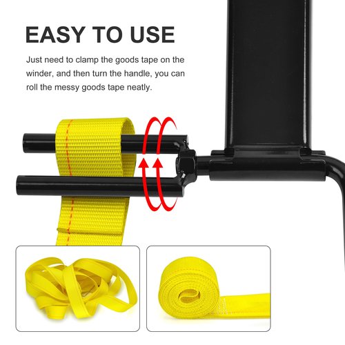 Products Strap Winder for Flatbed Trailer, Cargo Tie-Downs Strap Winder,Roll-up Flatbed Trailer Winch Straps up to 4" Wide for Trailers, Trucks, Warehouses, Docks, Vans
