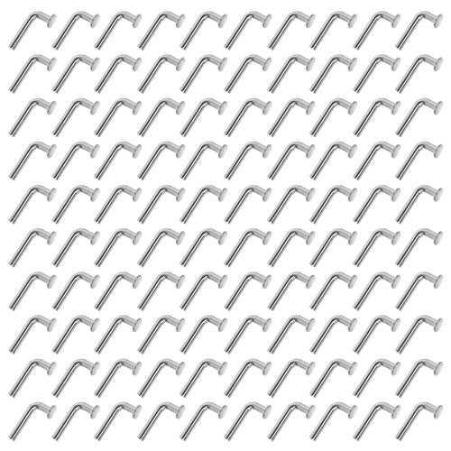 lukar 100Pcs Small Pallet Rack Drop Pin, M7*33mm, Top Hat*14mm Heavy Duty J Bolt Pallet Rack Safety Bolt for for Warehouse, Home or DIY Shelving
