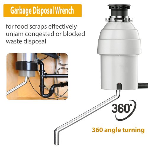 2 Pack Garbage Disposal Wrench Tool Compatible with InSinkErator Garbage Disposal for Un-Jam/Food Garbage Disposal Fix Garbage Disposal/Garbage Disposal Repair/Unclog Kitchen Sink, Silver