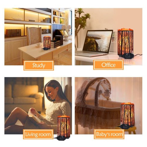 Himalayan Salt Lamp, Salt Rock Lamp Natural Night Light in Forest Design Metal Basket with Dimmer Switch (4.1 x 6.5 4.4-5lbs), 25Watt Bulbs & ETL Cord 1 Pack