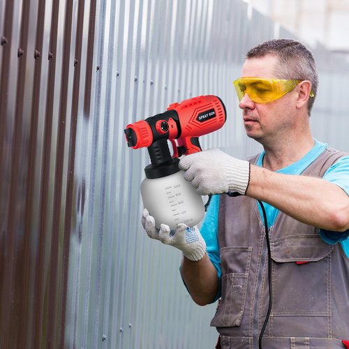 Cordless Paint Sprayer, HVLP Electric Spray Gun Compatible, 4 Copper Nozzles, 3 Spray Patterns, Easy to Clean for Furniture, Fence, DIY Projects, Battery Not Included (Milwaukee 18V)