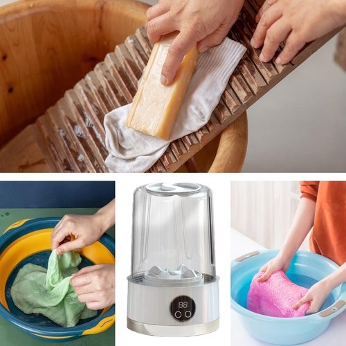 Washing Machine - Underwear washing machine | Portable Laundry Machine Small Washer | Rechargeable Digital Display 2 Modes Cleaning Tools, Underwear Home Appliances for RV Travel Dorm