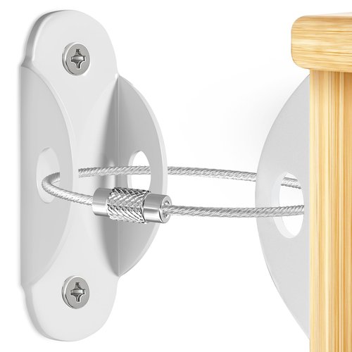 Furniture Anchors for Baby Proofing (10 Pack) Anti Tip Furniture Anchors Securing 400lbs,Wall Anchor Earthquake Straps Prevent Baby Pet from Falling Furniture Dresser & Bookshelf, White
