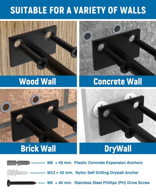 LEOPO 12 Pack-6 inch Floating Shelf Bracket, Hidden Brackets for Wood Shelf
