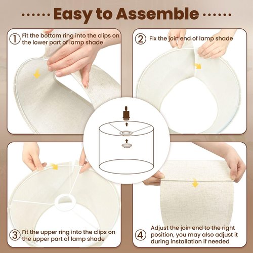 Lamp Shades Striped black white Drum Lampshade for Table Lamps Floor Lamp shade, Replacement Fabric Lampshades Support Spider E26/E27/E14/11MM Base