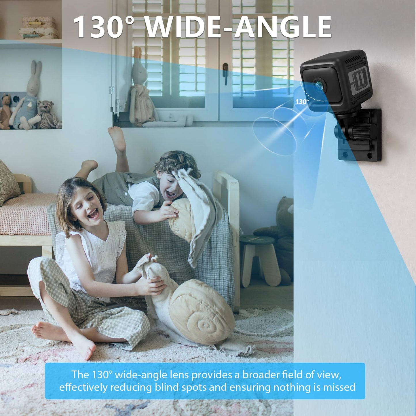 MDZUI Spy Camera Hidden Camera, 4K Mini Cameras with Motion Detection, for Nanny Cam Wireless Surveillance for Indoor Home and Office Black