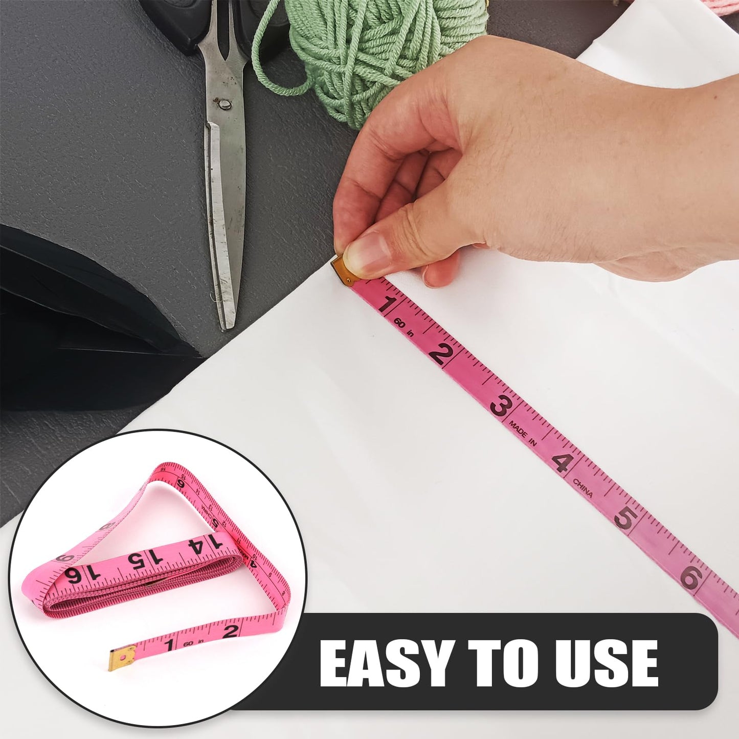 2 Pack Soft Tape Measure Retractable Measuring for Body Fabric Sewing Tailor Cloth Knitting Craft Weight Loss Measurements 60-Inch Soft Pink & Retractable Black Dual Sided Tape Measure Body Measuring