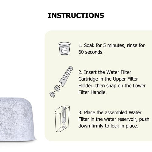 Premium 6-Pack Keurig Compatible Water Filters Replacement by Fanativita, Fit All Keurig Brewers (1-Year Supply)