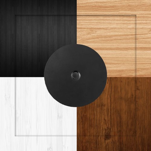 NAUBEA 1 Pack Door Knob Hole Cover Plate Matte Black Deadbolt Cover Plate 2 5/8" Diameter Round Door Hole Filler Plate, 1" and 1.5" Screws, Repair Locks and Doors Hole for Home Security