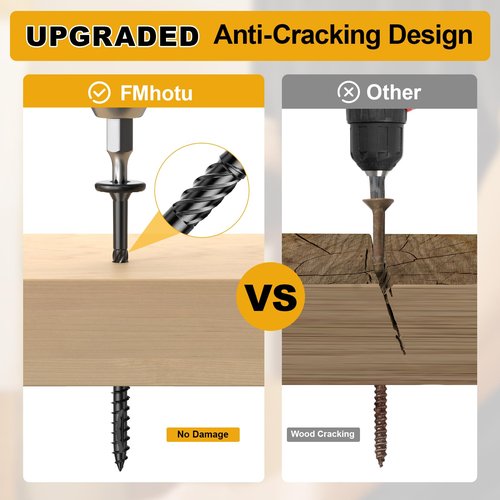 #14 x 3 Wood Structural Lag Screws 54Pcs Star Drive Decking Screws, Rust Resistant Timber Screws for Timber/Log/Landscaping Wood