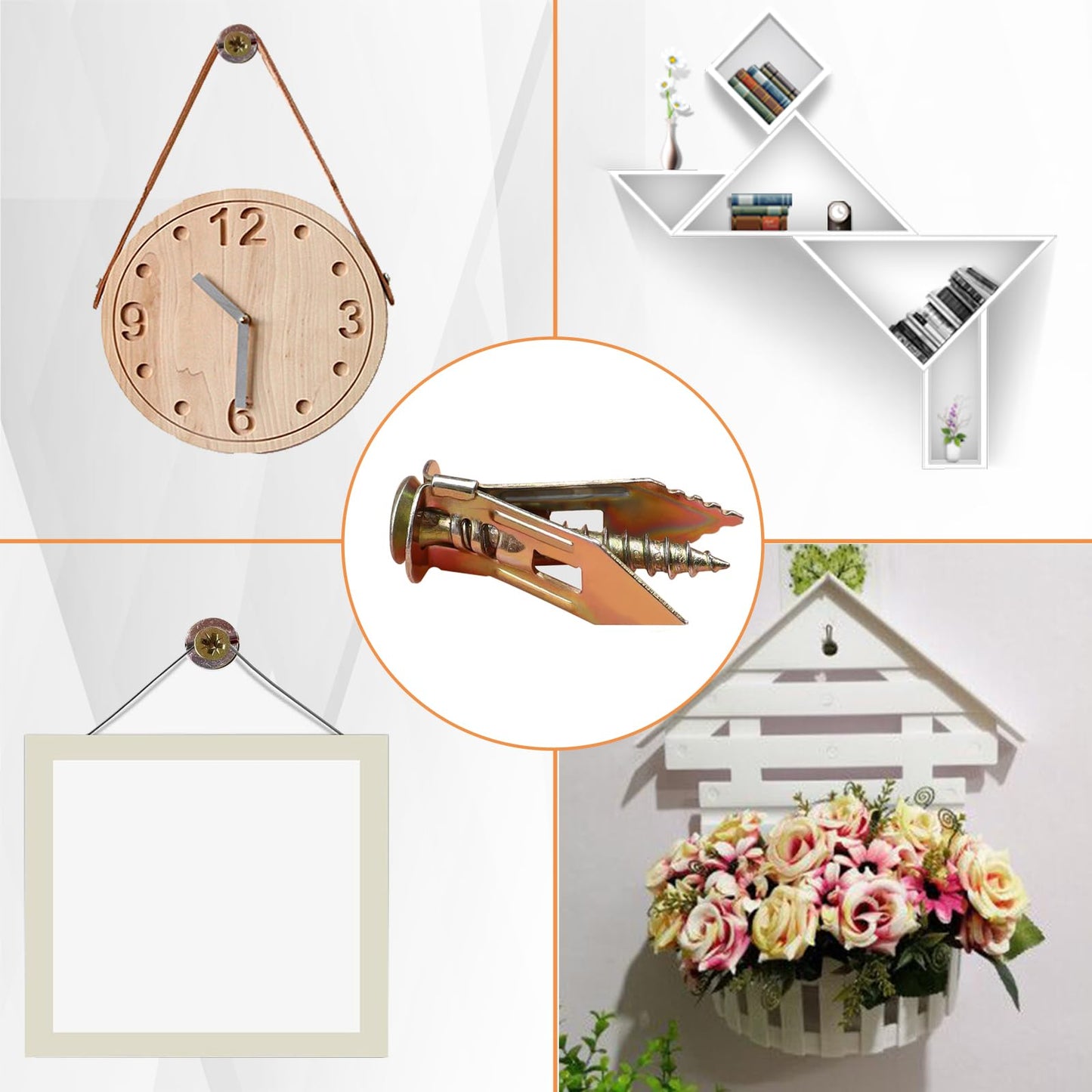 Sunxeke 160 Pcs Self Drilling Drywall Anchors with Screws,80 Sheetrock Anchors (0.47x1.18 Inch) & 80 Zinc Expansion Screws,2025 Upgraded Zinc Plated Steel,No Drill Needed,Hold 66LB for Wall Hanging