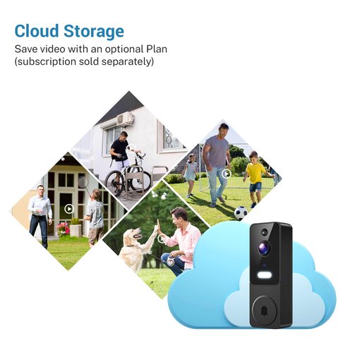 MeshSear Wireless Video Doorbell with Indoor Receiver, Enhanced Security with AI Human Detection, 2-Way Audio, Night Vision,Real-Time Alerts, Cloud Storage, Smart Home Protection