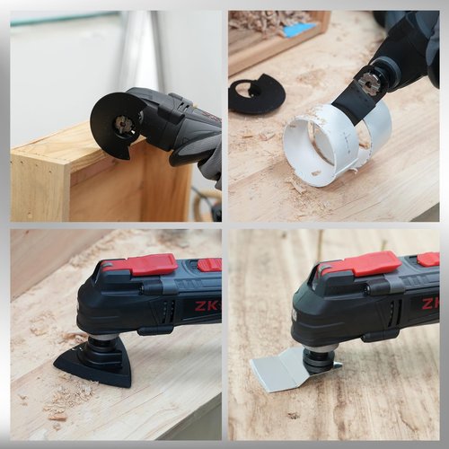 ZKH Oscillating Tool, 3.2 Amp Oscillating Saw, 3.5° Oscillation Angle, 10,000 to 22,000 OPM Oscillating Multi Tool with Tool-Free Blade Change, 26PS Accessories,10 ft Cord, Tool Bag for Sanding