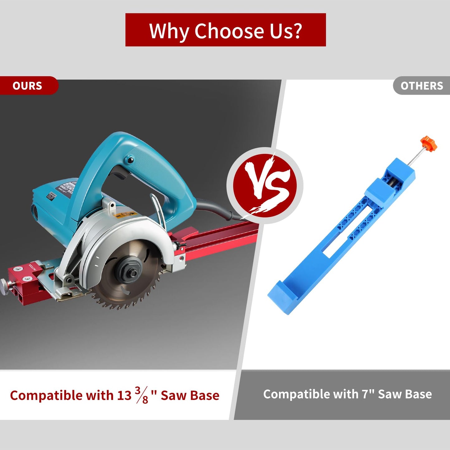 RUITOOL Adjustable Cutting Machine Base Guide for 13³⁄₈" (340mm) Saw Base, Aluminum Alloy Circular Saw Guide Rail for Precise, Straight, and Safer Cuts Ideal for Woodworking & DIY Projects