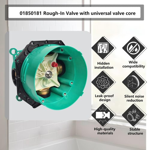 Upgraded 01850181 Rough-In Valve Universal Valve Core With Service Stops, ¾" Compatible With 04230000 04233000 15763001 Shower Parts