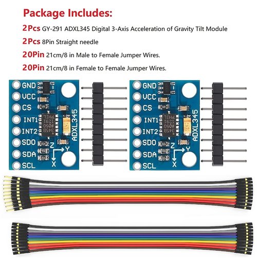 WWZMDiB 2Pcs ADXL345 3-Axis Accelerometer Sensor Module IIC/SPI Transmission Compatible with for Arduino GY-291 3D Printer Klipper
