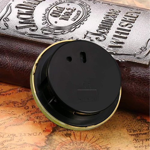 HILLHOME Mini Quartz Clock Insert 2.8 Inch (70 mm) Round Quartz Movement Miniature Clock White Dial Gold Trim Arabic Numerals, Fit 2.4 Inch (61 mm) Diameter Hole