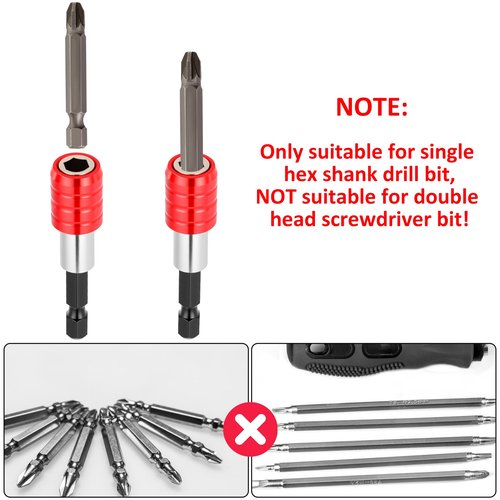 2 Pcs 1/4 Inch Screwdriver Bit Holders, Magnetic Drill Bit Holder Hex Shank Impact Bits Holder Extension Quick Release Screwdriver Drill Screw Adapter for Nut Driver, 60 mm Length
