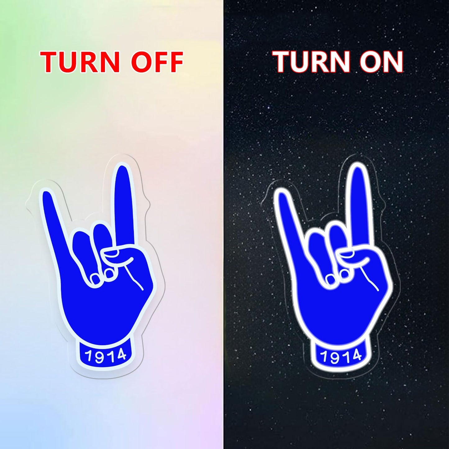 Fraternity Sorority Neon Signs for Wall Decor, Dimmable Sign for Bedroom Home Party Decor(Blue 1914)