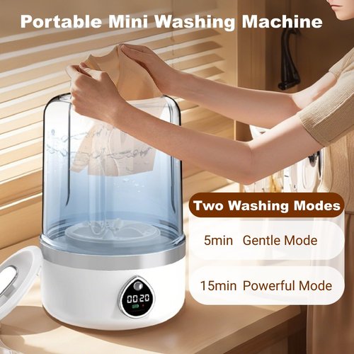 Portable Mini Washing Machine - 1.4L Deep Clean for Underwear, Baby Clothes | Lightweight Cordless Washer for Dorm, Apartment, Travel, Camping, Quiet & Energy-Efficient