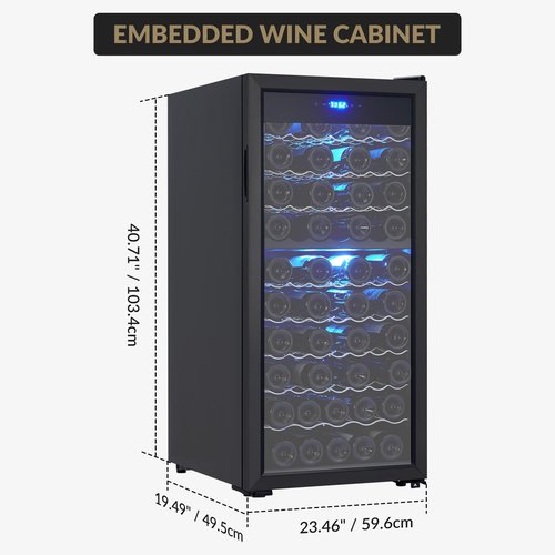 Vossfamul 66 Bottle Freestanding Wine Fridge, Dual Zone Compressor Wine Cooler with 41℉-64℉ Digital Temperature Control, Double Tempered Glass Door, 5.86 Cu.Ft, capacity for Soda Beer Wine