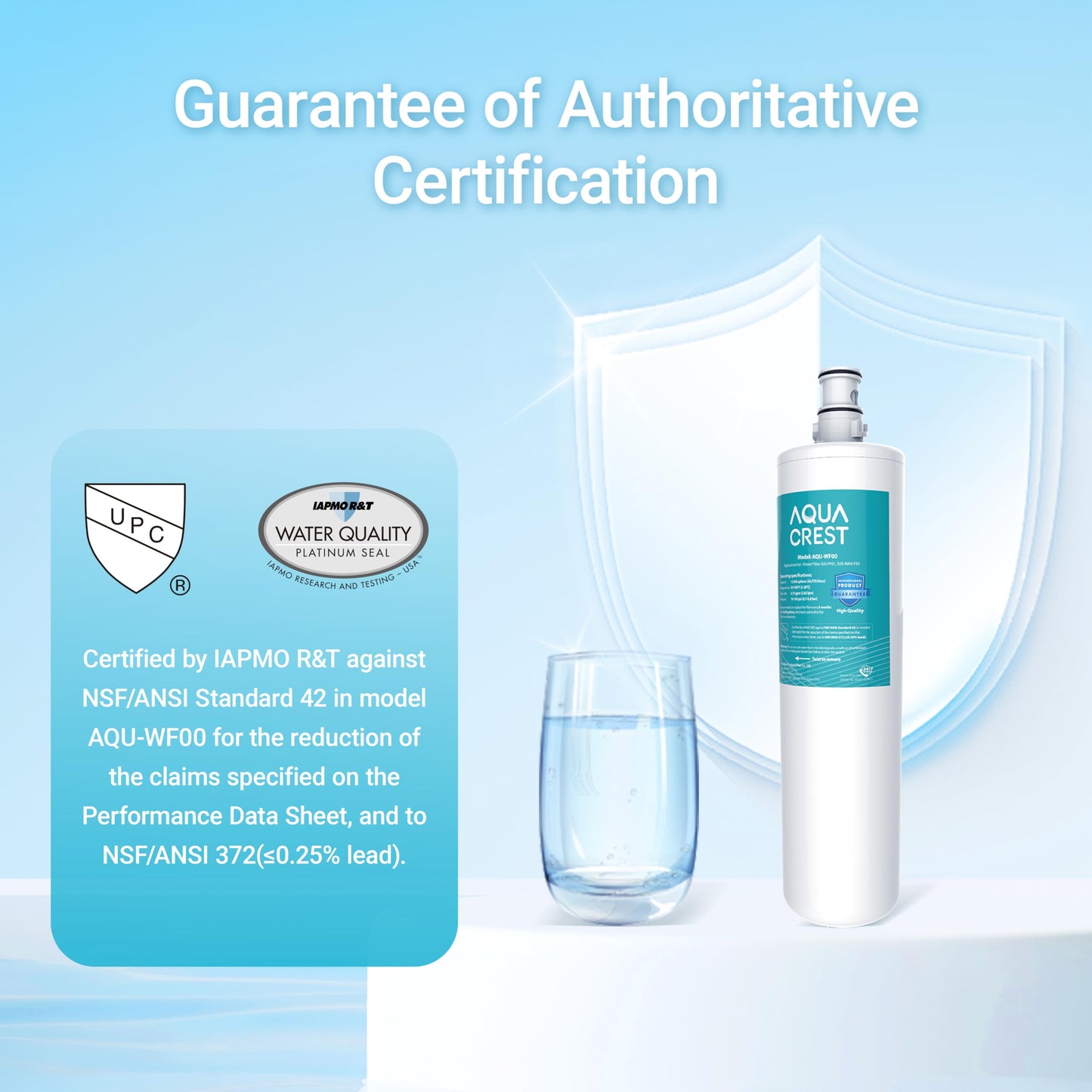 AQUA CREST 3US-PF01 Water Filter Replacement for Filtrete®3US-PF01, 2 Pack