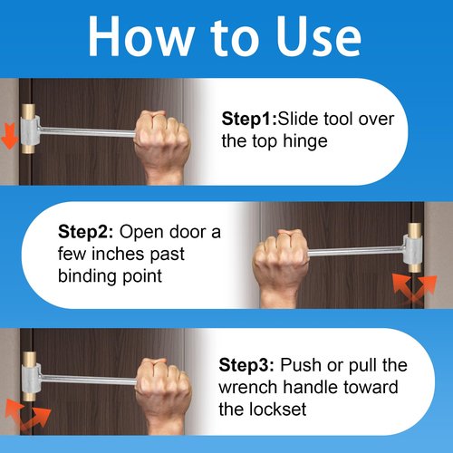 2 PCS Door Hinge Adjustment Tool, Heavy Duty Hinges Gap Adjusting Wrench, Residential & Commercial Door Repair Tool