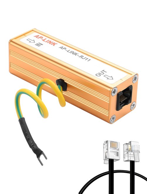 CERRXIAN RJ11 Telephone Fax Surge Protector RJ11 Thunder Arrester Protection Device Audio Telephone Protector AP-LINK-RJ11 110V