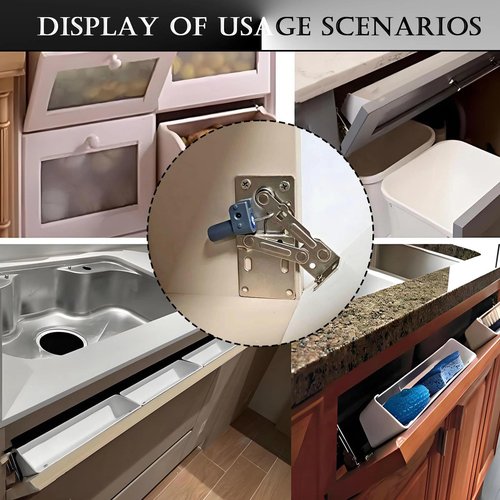 Hxszk LD-0220-50SC Soft-Close Pivot Hinges 2-Pack, Silent Tip Out Tray & Cabinet Hinges, Heavy-Duty Self-Closing for Kitchen/Bathroom (Silver)