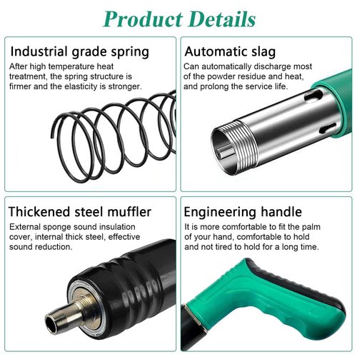 Concrete Manual Nail Gun Kit with 10 Round Nails, Mini Steel Nail Gun, Pistola De Clavos, Air Nailer Combo Kit, Pistola de Fijación - Easy to Use with Protective Gear Included