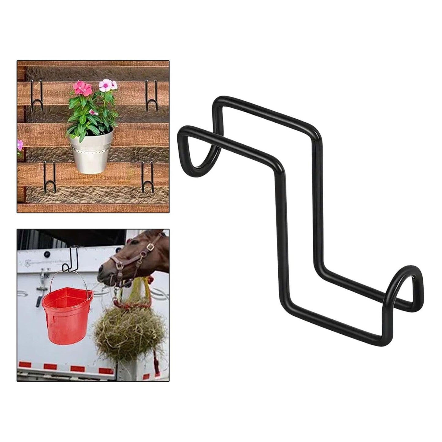 Aosekaa Tack Hook Horse Halter Rack 4 inch Multifunctional Heavy Duty Hanging Holder Stall Hook for Porch Farm Saddle Garage Stables